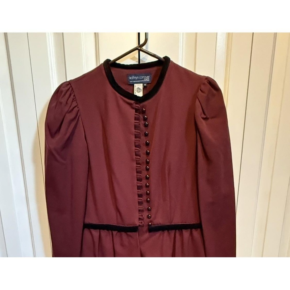 Kathryn Conover vintage‎ pure wool dress button front, Victorian , Prairie 10